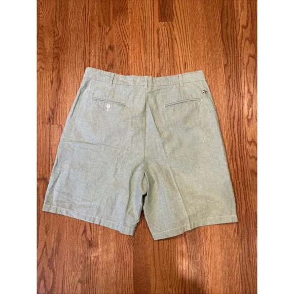 Castaway Nantucket Island Men's Beach Shorts Solid Green 100% Cotton Size 36 - Picture 2 of 7